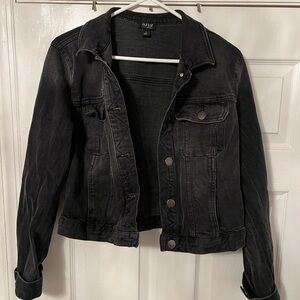 a.n.a Black Jean Jacket Cropped Fitted